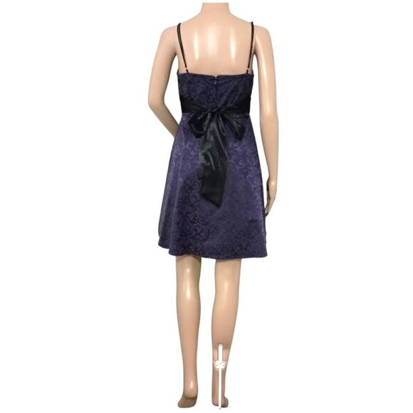 Y2K Speechless Flared Dress Sz 7 Fairy Grunge Dark Romantic HOCO Purple Brocade - Picture 6 of 16